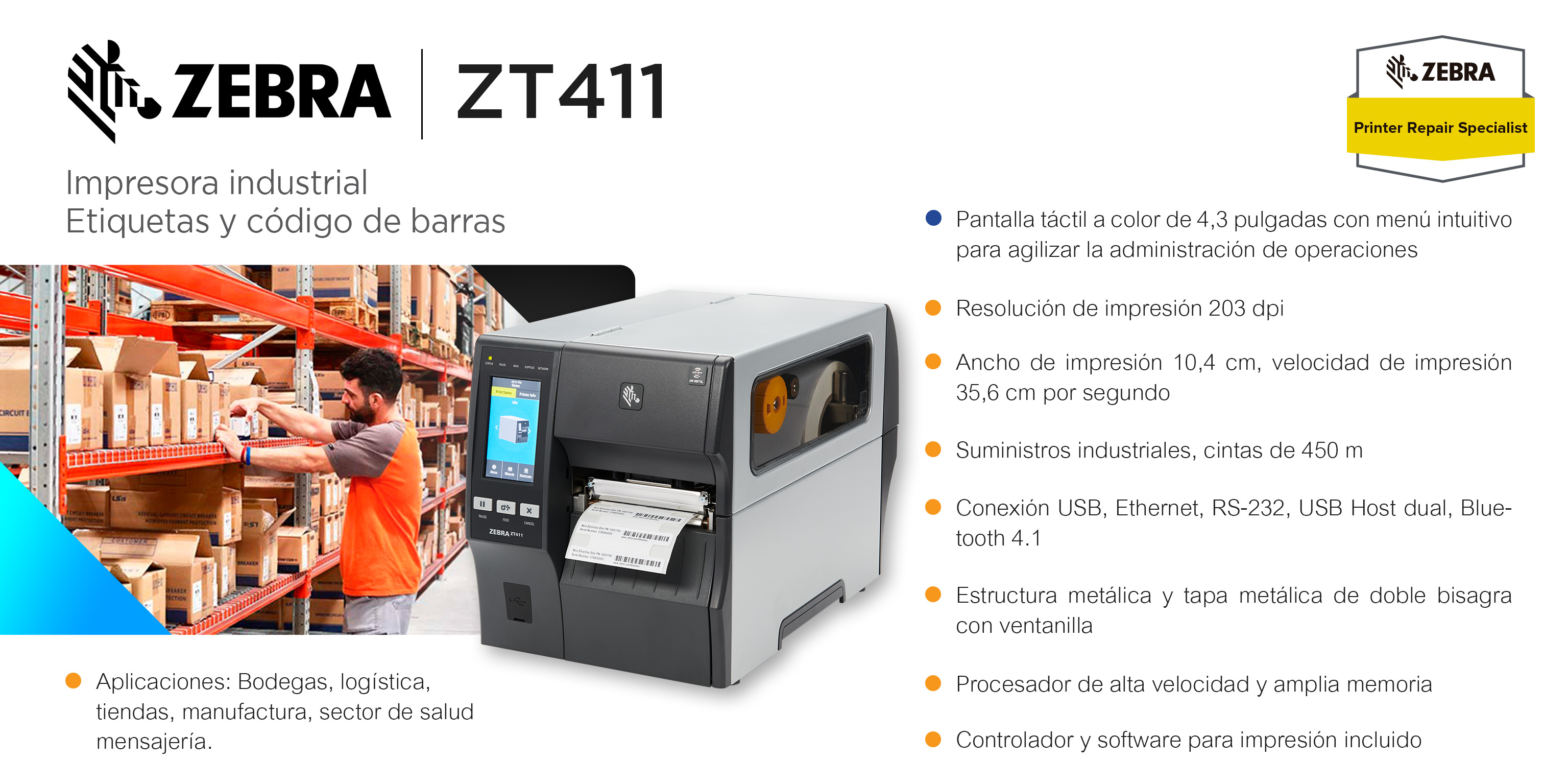 Impresora Zebra ZT411